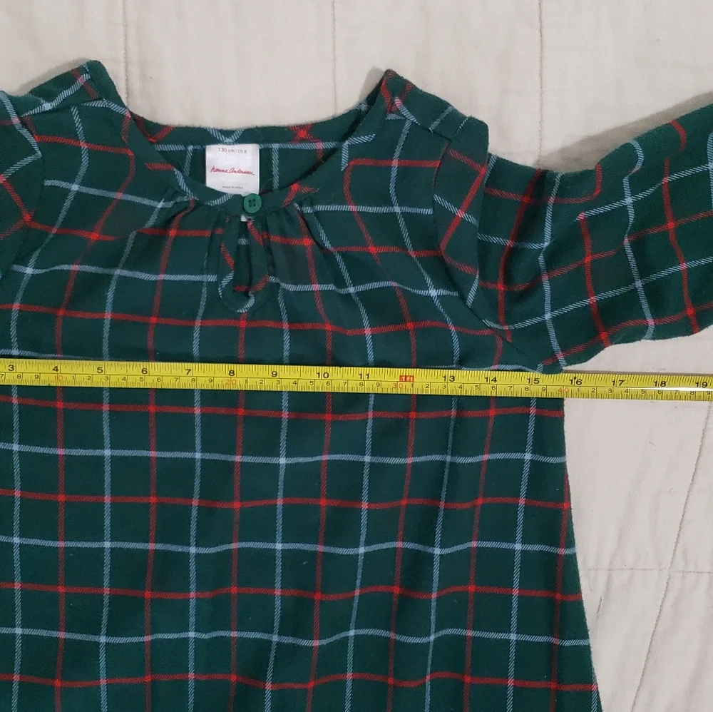 Hanna Andersson Green Plaid Nightgown Christmas Holiday Cabin Size 8 130cm
